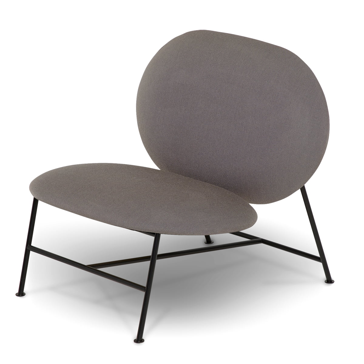 Northern - Oblong Lounge Chair, schwarz / grau (Brusvik 05)