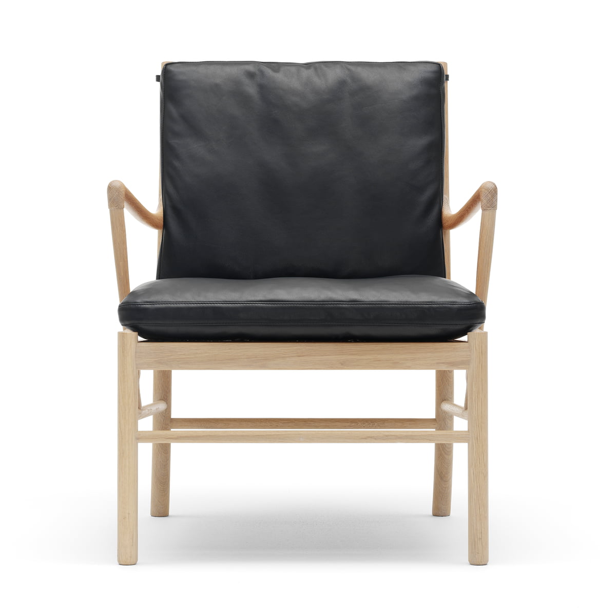 Carl Hansen - OW149 Colonial Chair, Eiche geseift / Leder Schwarz (SIF 98)