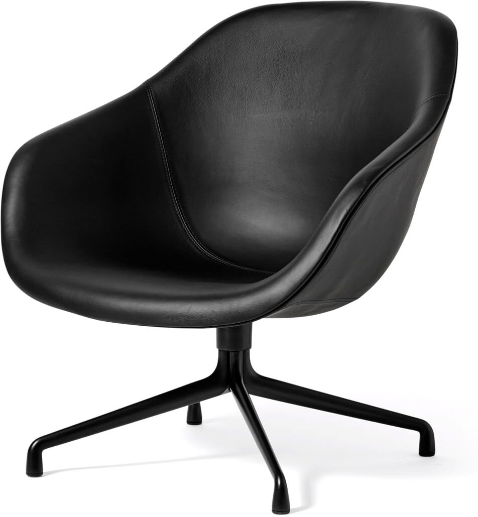 Auslaufartikel: HAY - About A Lounge Chair, Low / AAL 81, Aluminium schwarz / Sierra Leder schwarz (SI1001)