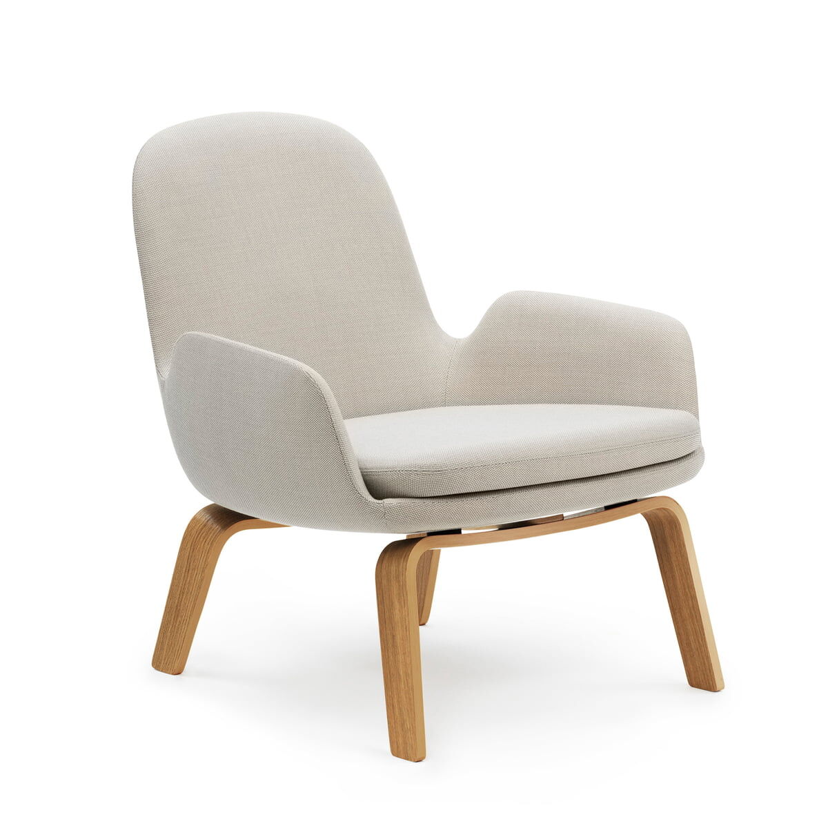 Normann Copenhagen - Era Lounge Chair Low, Eiche / hellgrau (Breeze Fusion 4104)