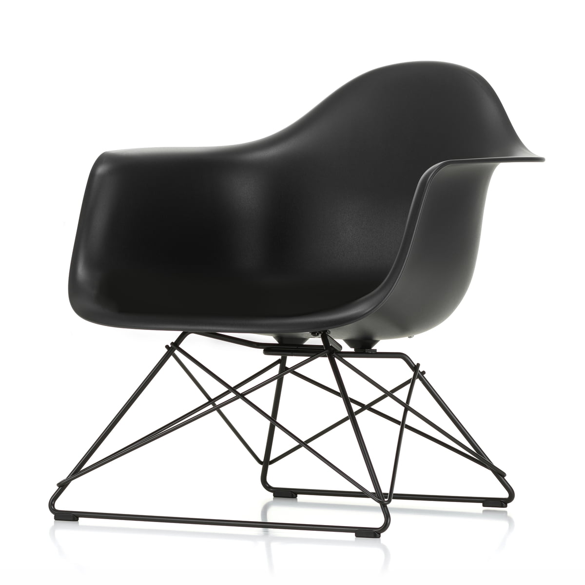 Vitra - Eames Plastic Armchair LAR, basic dark / tiefschwarz (Filzgleiter basic dark)