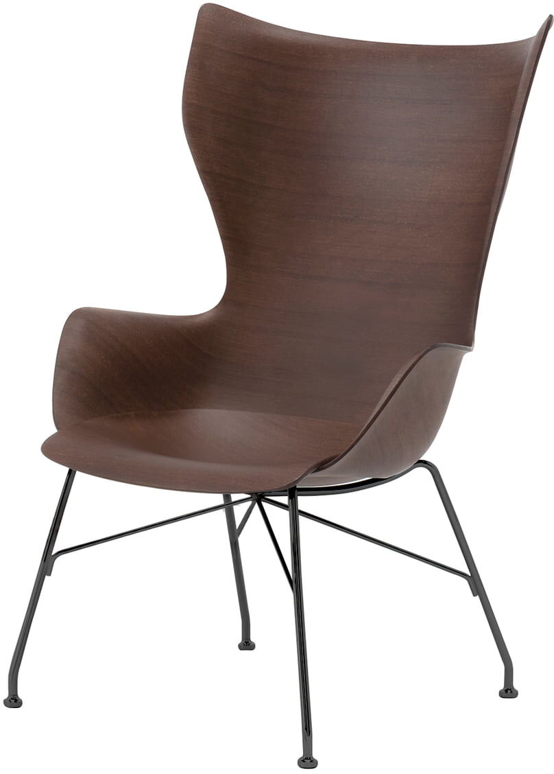 Kartell - K/Wood Sessel, schwarz / Esche dunkel