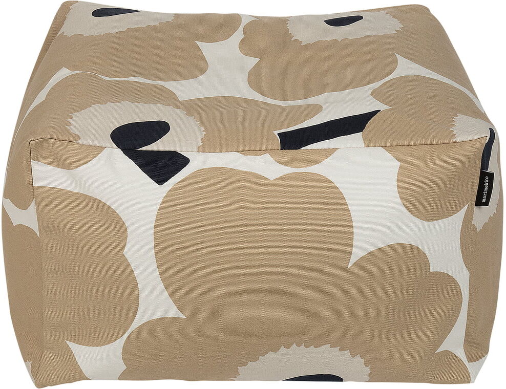 Marimekko - Unikko Puffi Sitzkissen, off-white / beige / dunkelblau