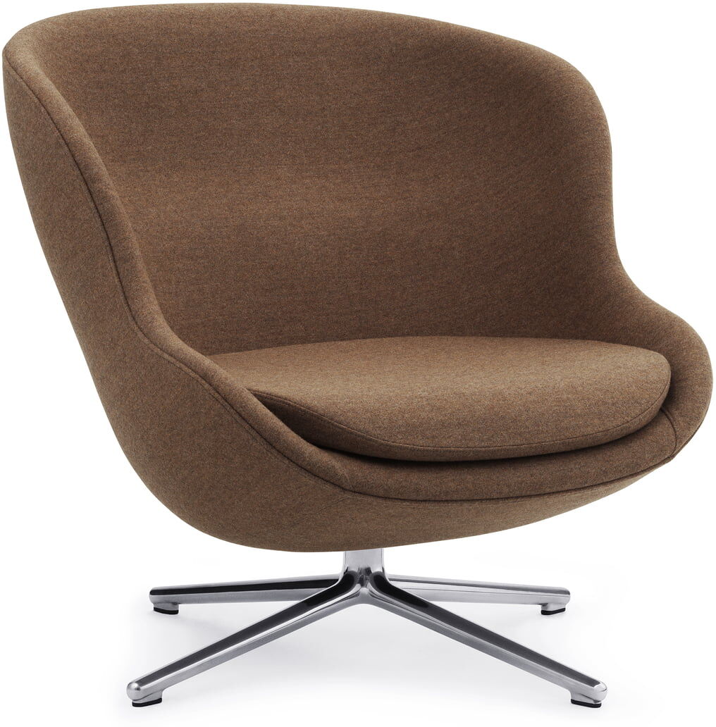 Normann Copenhagen - Hyg Lounge-Sessel mit Drehgestell, Aluminium / Synergy LDS37 (Linea)