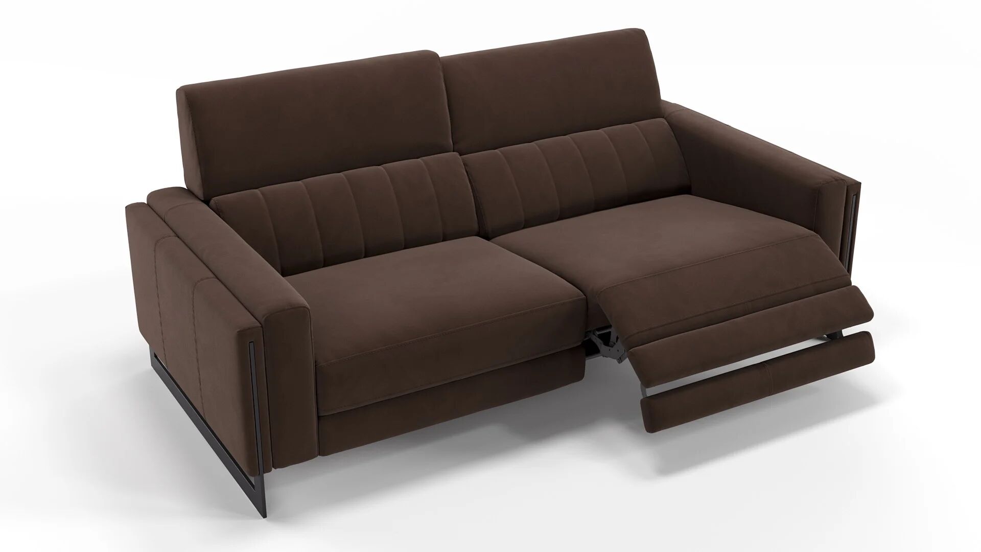 sofanella Stoff Couchgarnitur MARA 2-Sitzer Couch 176x101x89cm braun