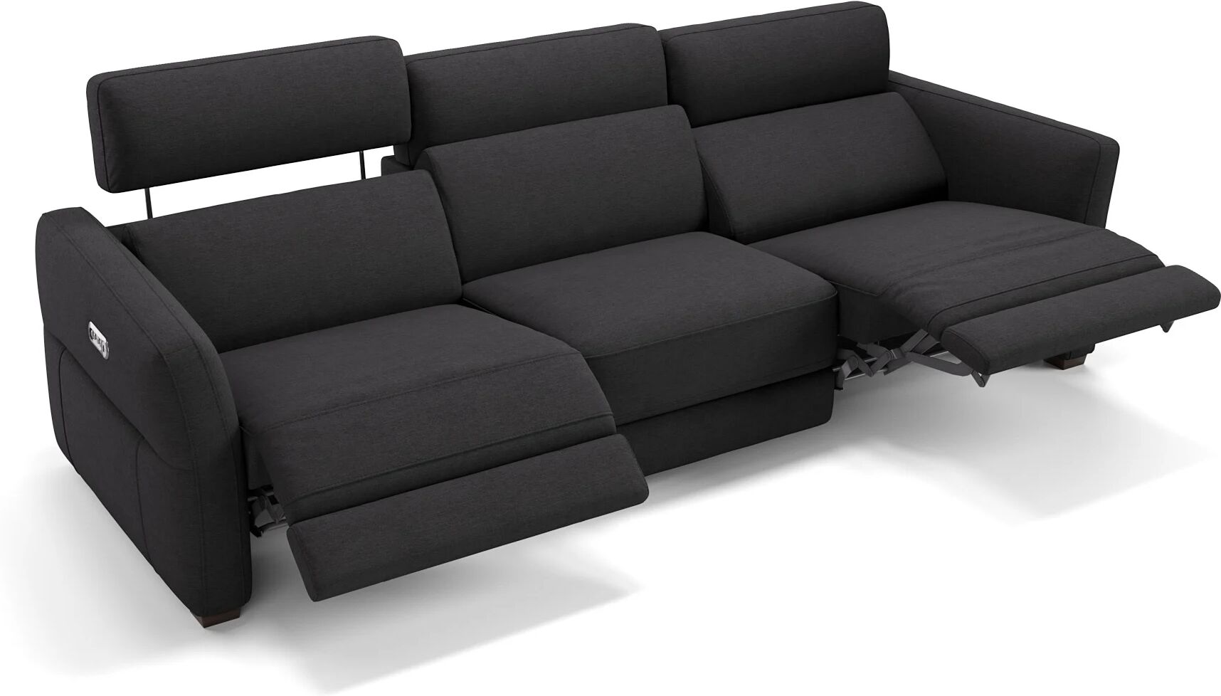 sofanella Stoff Garnitur NOVARA XXL Sofa Couch 265x98x89cm schwarz