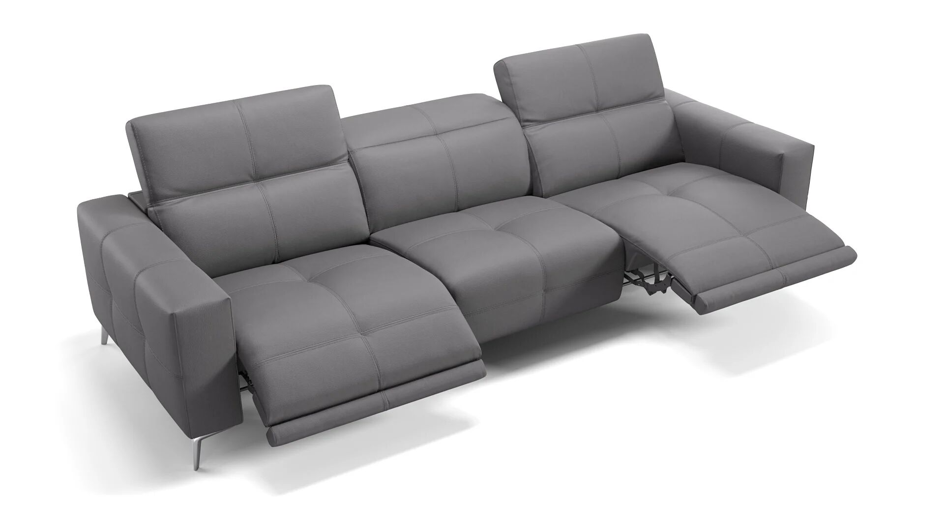 sofanella XXL Ledersofa MARBELLA BIG Couch 249x111x81cm Grau
