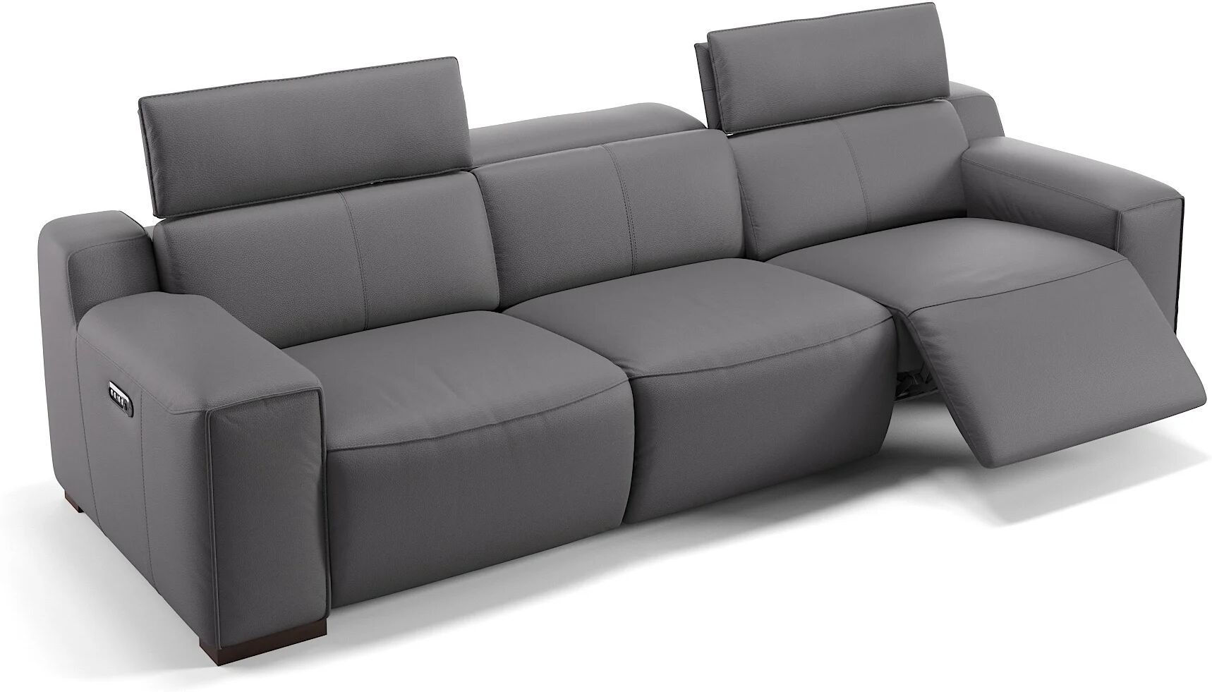 sofanella 3-Sitzer XXL LORETO Ledercouch Bigsofa 279x76x104 Grau