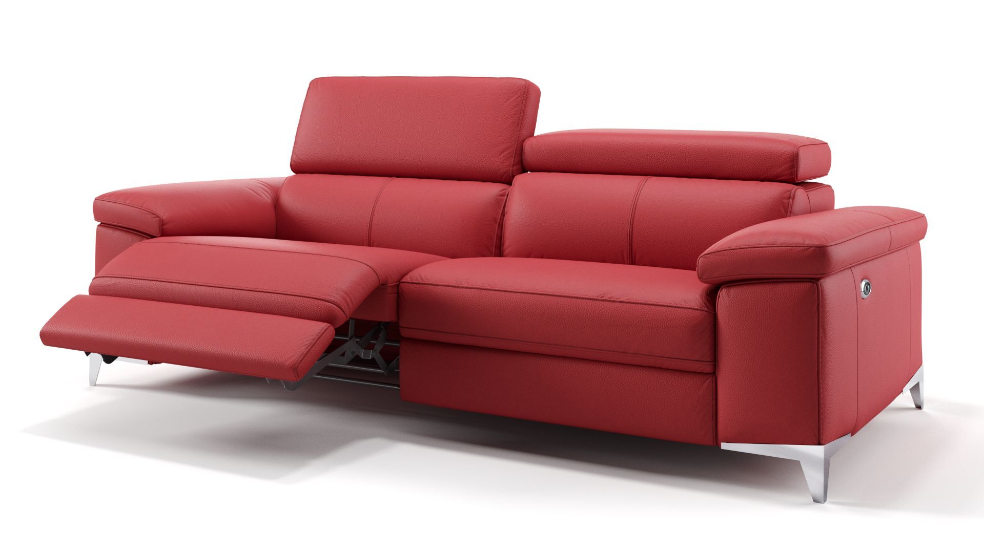 sofanella Dreisitzer Sofa VENOSA mit Motor Sofa Couch 208x79x101cm rot