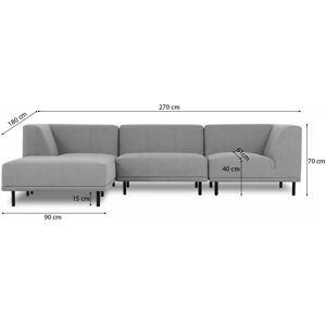 sofa.dk Paris   Chaiselongsofa (fire moduler) Grøn