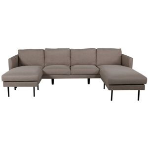 Zoom U-sofa i  brun stof