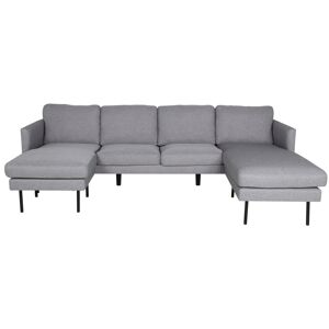 Zoom U-sofa i sort - lysegrå stof