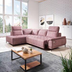 CALVARO hjørnesofa Rosa Venstrevendt