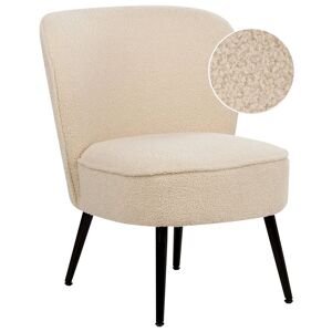 Beliani Accent lænestol lys beige boucle polstring træben stue værelse opholdsrum moderne stil