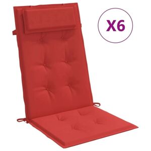 vidaXL Stolehynder til stole med høj ryg 6 rød oxford stof
