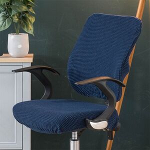 shopnbutik Universal Stretch Office Chair Cover, Size:Back Cover + Cushion Cover(Deep Blue)