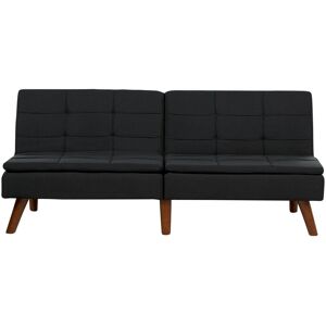 Beliani Sovesofa sort 180 x 83 x 76 cm polyesterbetræk 3-personers metalben armløs