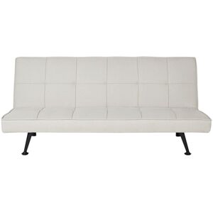 Beliani Sovesofa Lys Beige Polyester 3 Personers Moderne Blød Sofa Sofaseng Tre Personers Designsofa til Værelse Stofsofa