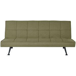 Beliani Sovesofa Grøn Polyester 3 Personers Moderne Blød Sofa Sofaseng Tre Personers Designsofa til Værelse Stofsofa