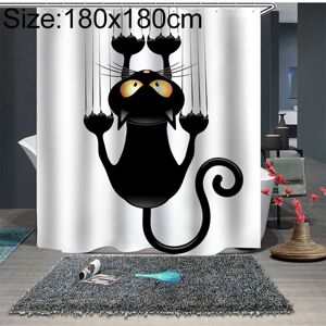 shopnbutik Funny Cat Series Shower Curtain Printing Polyester Waterproof Mildew Shower Curtain, Size:180x180cm( GJRX-289)