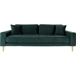 Homeshop Sofa i mørkegrønt velour med to puder HN1006 - 1301445