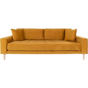 Homeshop Sofa i sennepsgult velour med to puder HN1004 - 1301444