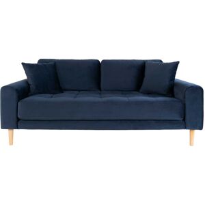 Homeshop Sofa i mørkeblåt velour med to puder HN1005 - 1301433