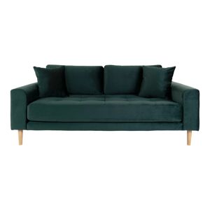 Homeshop Sofa i mørkegrønt velour med to puder HN1006 - 1301435