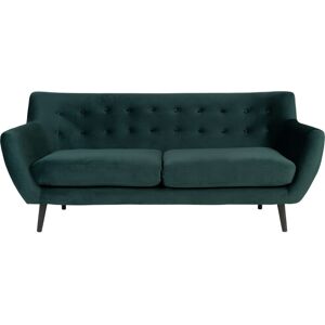 Homeshop Sofa 3 Personers sofa i mørkegrøn velour med sorte ben HN1006 - 1301536