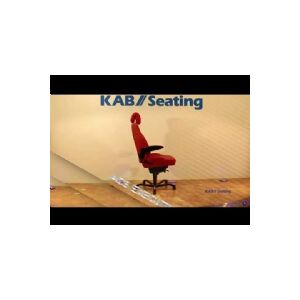 Kontorstol KAB Seating Executive, White-Line Sort tekstil fighter inkl. armlæn og nakkestøtte i sort skind