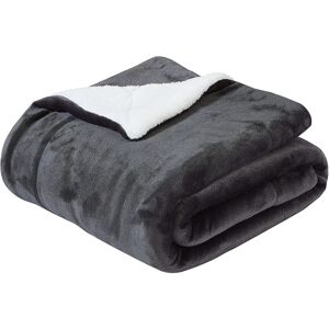 Tæppe Dobbeltsidede tæpper, hyggetæpper, tykt varm sofa tæppe Fluffy fleece tæppe til sofakast eller stue tæppe mørkegrå70x100cm dark grey 70x100cm
