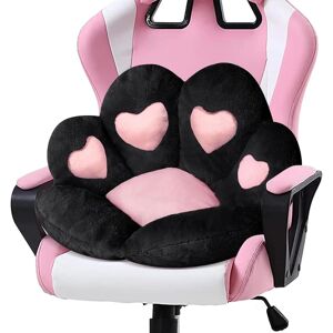 Heyone Cat's Paw Pude Kawaii Chair Pude 69,8 x 59,9 cm Sød Hjerte Sædepude Komfortabel Lazy Boy Sofa Kontor til Gaming Stol Dekoration Sort