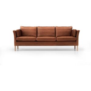 Mogens Hansen MH 2225 2 Pers Sofa L: 154 cm - Cognac Premium Læder / Lakeret Bøg