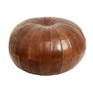 Nordal Rugby Round Leather Pouf Ø: 71 cm - Antique Brown