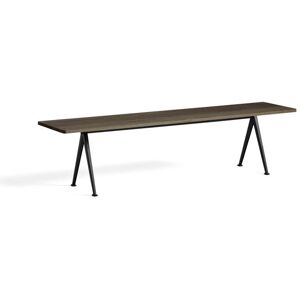 Hay Pyramid Bench 12 L: 190 cm - Black Steel Base/Smoked Oiled Oak