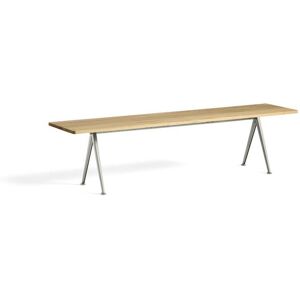 Hay Pyramid Bench 12 L: 190 cm - Beige Steel Base/Clear Lacquered Oak