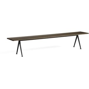 Hay Pyramid Bench 12 L: 250 cm - Black Steel Base/Smoked Oiled Oak