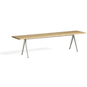 Hay Pyramid Bench 12 L: 250 cm - Beige Steel Base/Clear Lacquered Oak