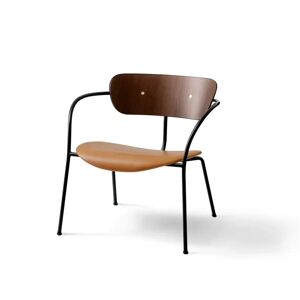 &Tradition Pavilion Lounge Chair AV6 - Valnød/Cognac læder m. messing