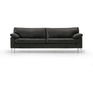 Mogens Hansen MH2163 2 Pers Sofa L: 160 cm - Sort Premium Læder / Rustfrit Stål