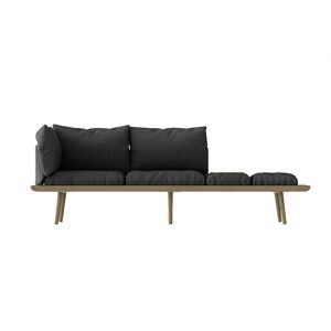 Umage Lounge Around 3-personers Sofa 43x233x75 cm - Mørk Eg Stel / Mørkegrå Polyester