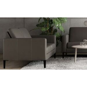 IMG Comfort Melby 3 Personers Duo Sofa L: 190 cm - Mørkebrun Læder/Sorte Ben