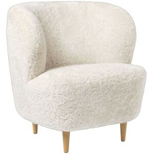 Gubi Stay Lounge Chair Fully Upholstered SH: 40 cm - Off White/Oak