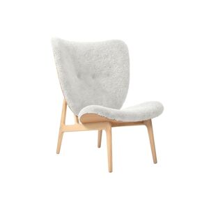 NORR11 Elephant Lounge Chair Sheepskin SH: 38 cm - Natural Oak/Sheepskin Off-White