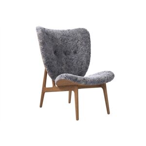 NORR11 Elephant Lounge Chair Sheepskin SH: 38 cm - Light Smoked Oak/Sheepskin Graphite