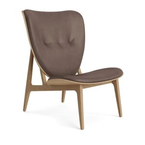 NORR11 Elephant Lounge Chair Leather SH: 38 cm - Natural Oak/Dunes Dark Brown 21001