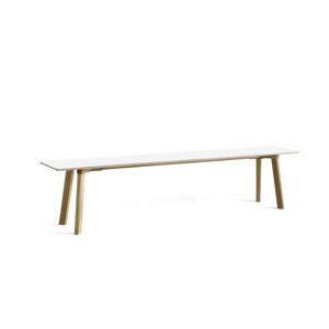 HAY CPH Deux 215 Bench 200x35x45 cm - Lacquered Solid Oak/Pearl White Laminate