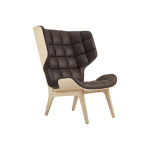 NORR11 Mammoth Chair Leather SH: 35,5 cm - Natural Oak/Dunes Dark Brown 21001