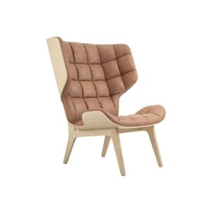 NORR11 Mammoth Chair Leather SH: 35,5 cm - Natural Oak/Dunes Camel 21004