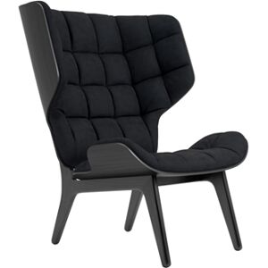 NORR11 Mammoth Chair Velvet SH: 35,5 cm - Black Oak/Velvet Midnight Blue 1678